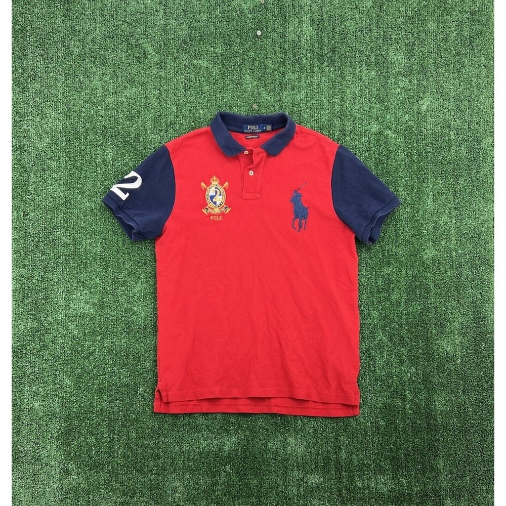 Vintage Men's Polo Ralph Lauren Short Sleeve Big Pony Crest 90s Mens Medium